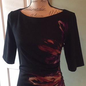 Maggy London Black and Purple Body Con Dress
